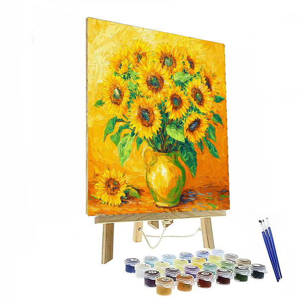 Van Gogh Inspired Sunflowers in Full Bloom - DIY Painting By Numbers Kit