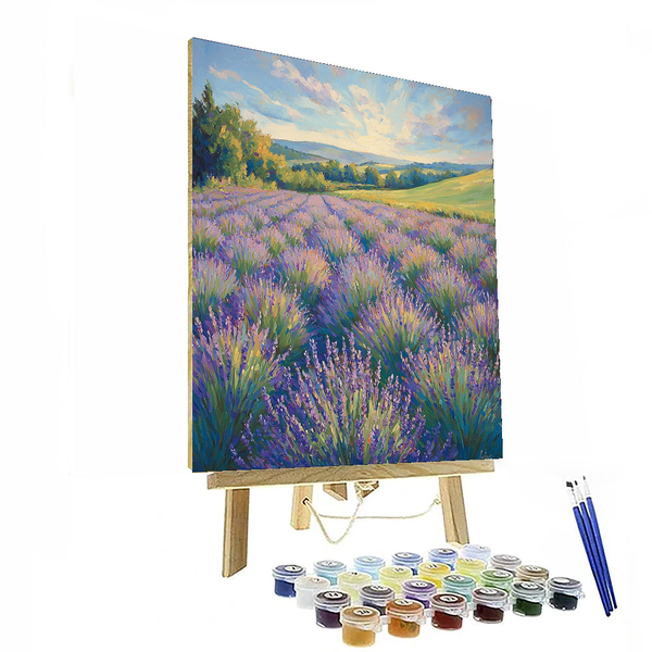 Von Claude Monet inspirierte Lavendelfelder – Malen nach Zahlen-Set zum Selbermachen