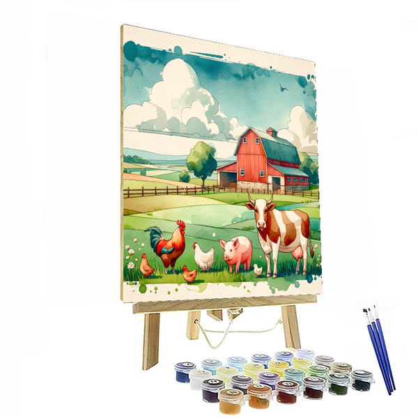 Friendly Farm Animal Friends - DIY Painting By Numbers Kit