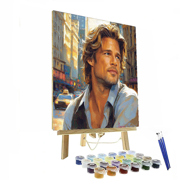 Brad Pitt: The Charismatic Voyager of Cinema - DIY Painting By Numbers Kit