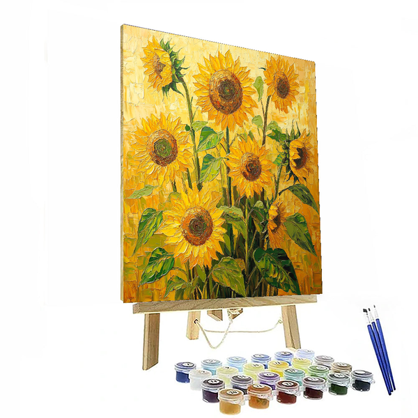 Sonnenblumen-Serenade, inspiriert von Van Gogh – Malen nach Zahlen zum Selbermachen