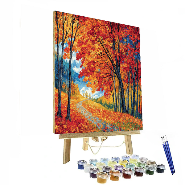 Von Vincent van Gogh inspirierte Farben des Herbstes – Malen nach Zahlen-Set zum Selbermachen