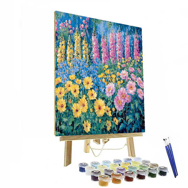 Lebendiger Garten, inspiriert von Claude Monet – Malen nach Zahlen-Set zum Selbermachen