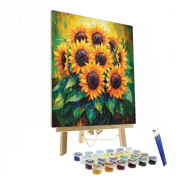 Strahlende Sonnenblumen, inspiriert von Van Gogh – Malen nach Zahlen zum Selbermachen