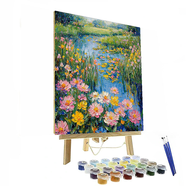 „Garten der Gelassenheit“, inspiriert von Claude Monet – Malen nach Zahlen-Set zum Selbermachen