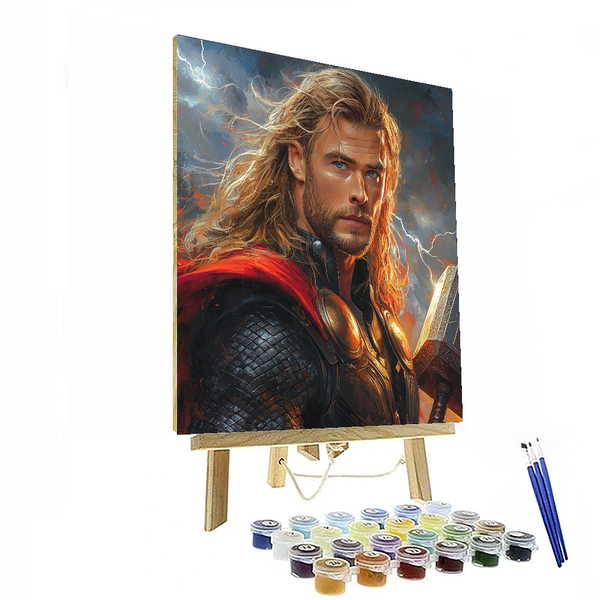 Chris Hemsworth: Hammering Down the Thunder God Within - DIY Painting By Numbers Kit