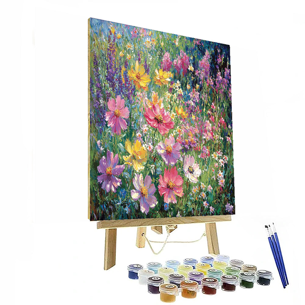 Impressionistische Blumensymphonie, inspiriert von Claude Monet – Malen nach Zahlen zum Selbermachen