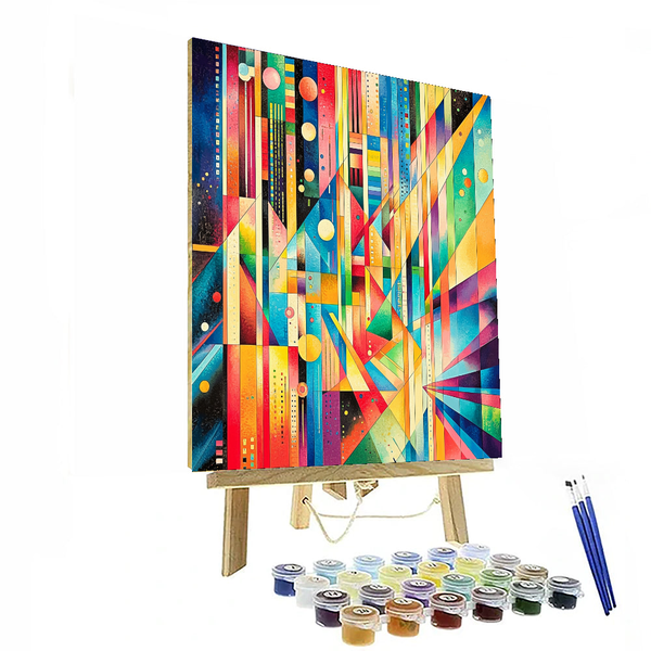 Wassily Kandinsky Inspired Abstract Cityscape Symphony - DIY Painting By Numbers Kit