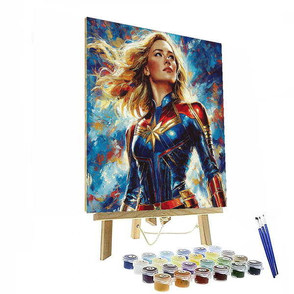 Brie Larson: Ascending with Captain Marvel's Grace - DIY Painting By Numbers Kit