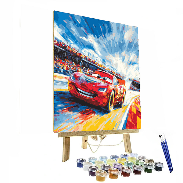 Cars Lightning McQueen Race Day - Disney Inspired DIY Painting By Numbers Kit