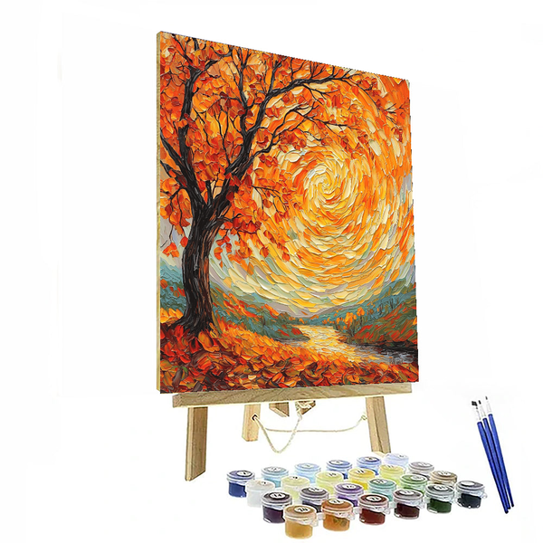 Herbstfarben inspiriert von Vincent van Gogh – Malen nach Zahlen-Set zum Selbermachen