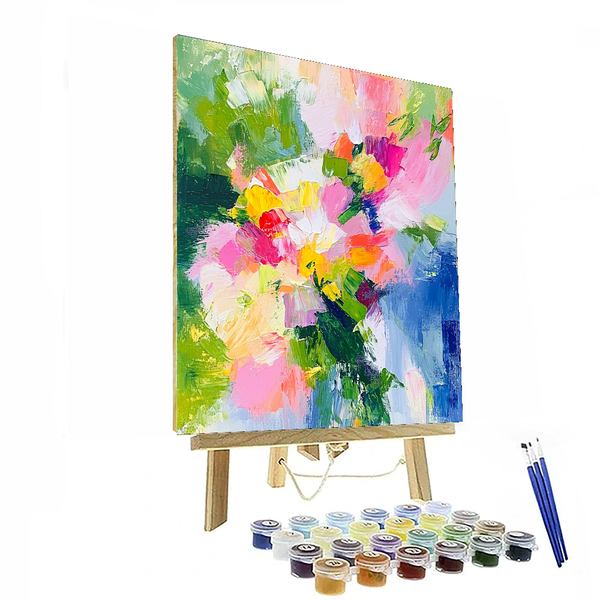 Claude Monet Inspired Abstract Floral Delight - DIY Painting By Numbers Kit