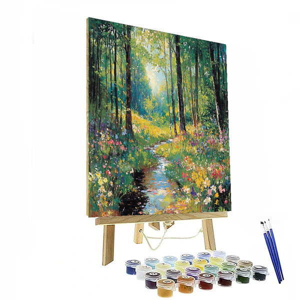 Von Monet inspiriertes, wunderliches Wald-Retreat – Malen nach Zahlen-Set zum Selbermachen