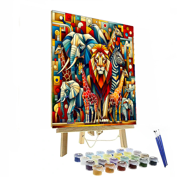 Picasso Inspired Cubist Wildlife Safari - DIY Painting By Numbers Kit