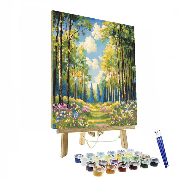 Von Monet inspirierte, wunderliche Flucht aus dem Wald – Malen nach Zahlen-Set zum Selbermachen