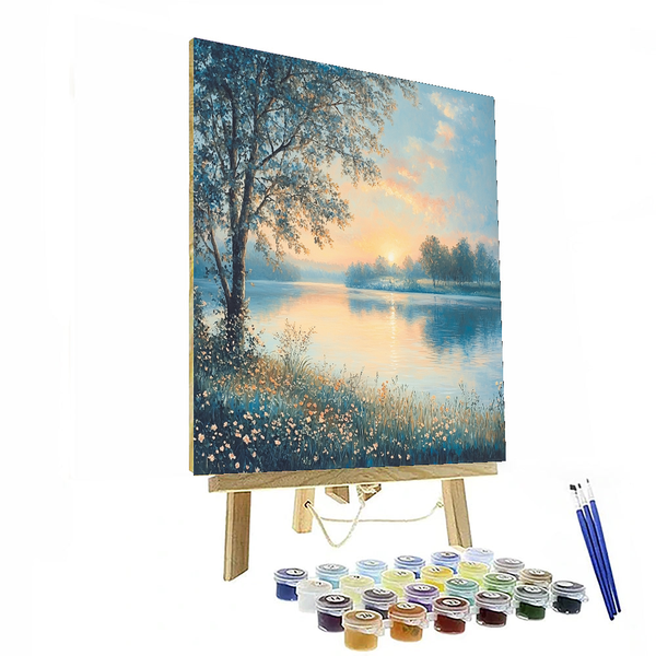 Morgenruhe inspiriert von Claude Monet – Malen nach Zahlen-Set zum Selbermachen