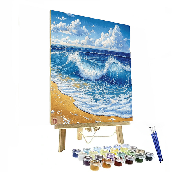 Hokusai Inspired Rhythm of Waves - DIY Painting By Numbers Kit