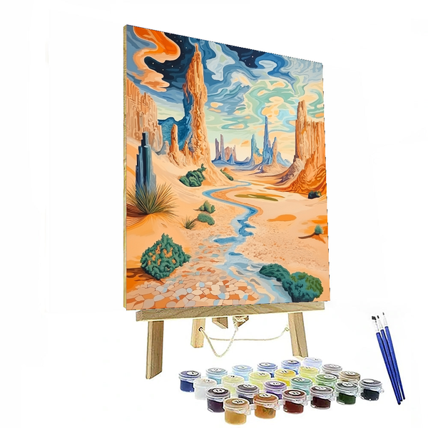 Salvador Dali Inspired Surreal Desert Dream - DIY Painting By Numbers Kit