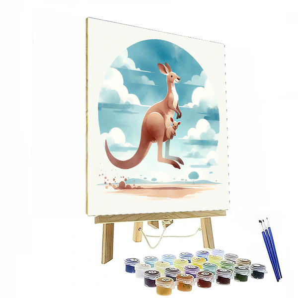 Friendly Kangaroo - DIY Painting By Numbers Kit