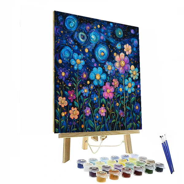 Van Gogh Inspired Cosmic Night Garden - DIY Painting By Numbers Kit