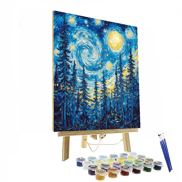 Van Gogh Inspired Starry Forest - DIY Painting By Numbers Kit