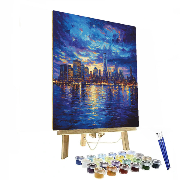 Monet Inspired Twilight Cityscape - DIY Painting By Numbers Kit