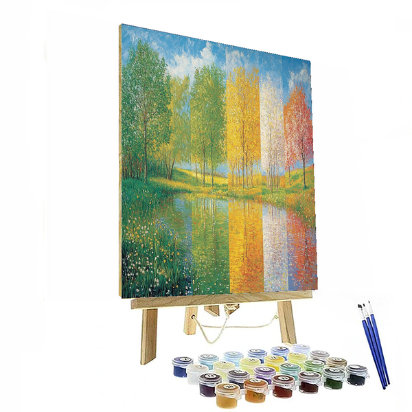 Tanz der Jahreszeiten, inspiriert von Claude Monet – Malen nach Zahlen-Set zum Selbermachen