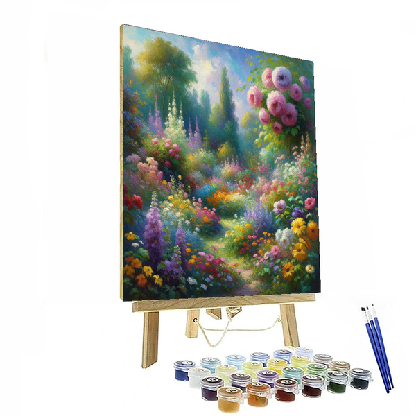 Von Monet inspiriertes impressionistisches Gartenglück – Malen nach Zahlen-Set zum Selbermachen