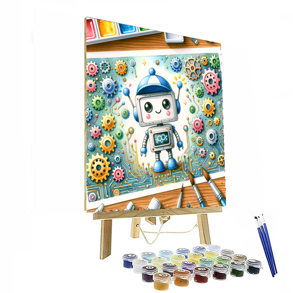 Cute Little Robot - DIY Painting By Numbers Kit