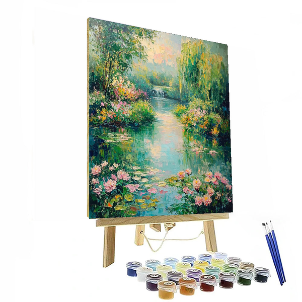 Gelassenheit in voller Blüte, inspiriert von Claude Monet – Malen nach Zahlen-Set zum Selbermachen