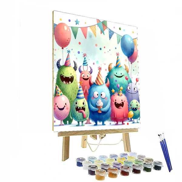 Friendly Monster Party - DIY Painting By Numbers Kit