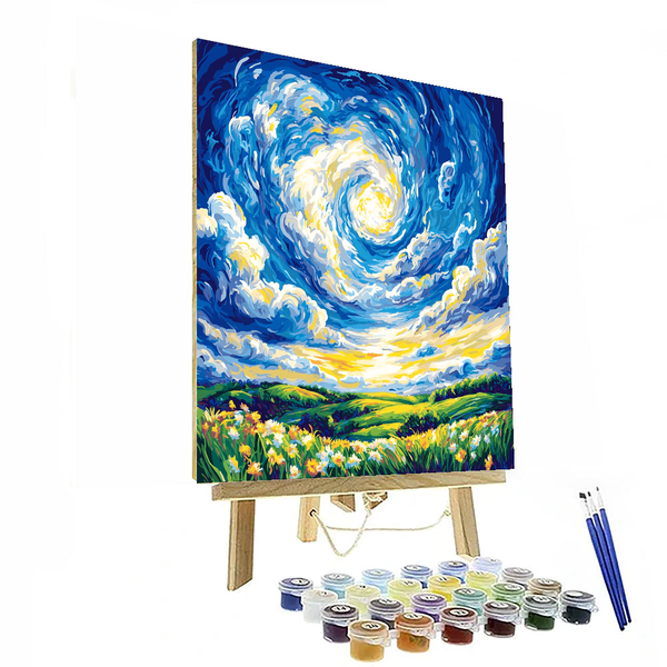 Sommerhimmel inspiriert von Vincent van Gogh – Malen nach Zahlen-Set zum Selbermachen