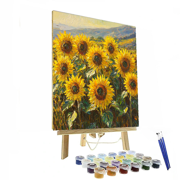 Von Claude Monet inspirierte Serenade der Sonnenblumen – Malen nach Zahlen-Set zum Selbermachen