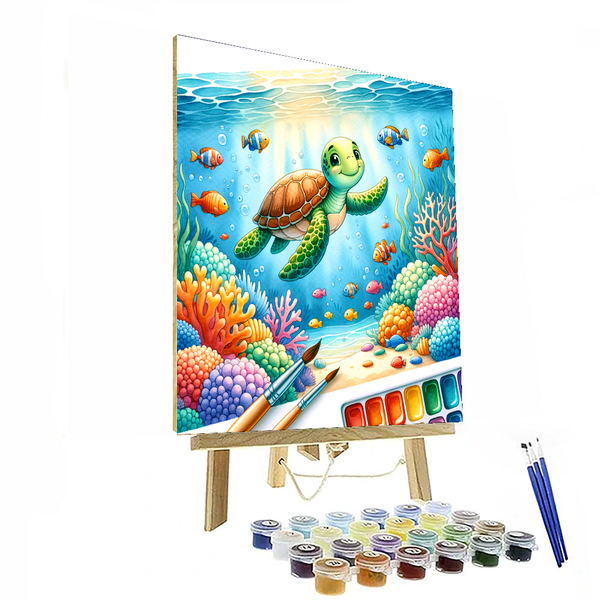 Underwater Explorer Turtle - DIY Painting By Numbers Kit