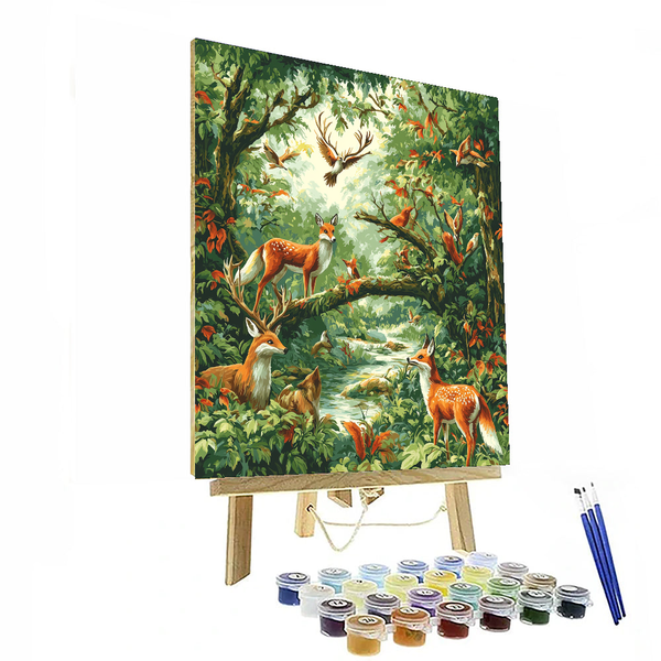 Rousseau Inspired Wildlife Symphony - DIY Painting By Numbers Kit