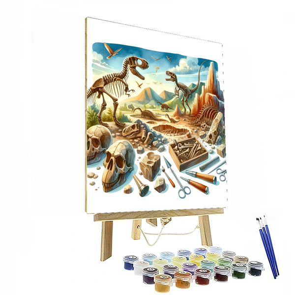 Dinosaur Fossil Excavation - DIY Painting By Numbers Kit