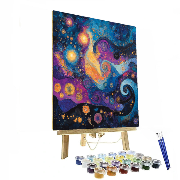 Wassily Kandinsky Inspired Abstract Cosmic Symphony - DIY Painting By Numbers Kit