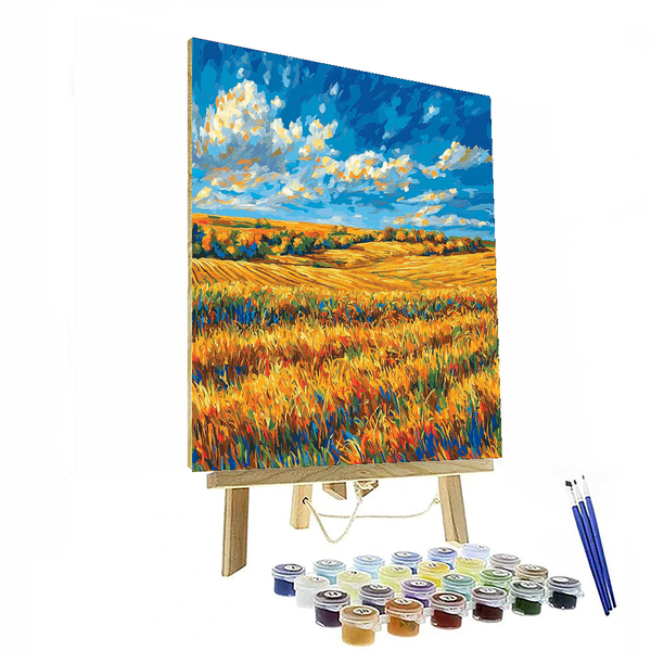 Van Gogh Inspired Golden Harvest Fields - DIY Painting By Numbers Kit