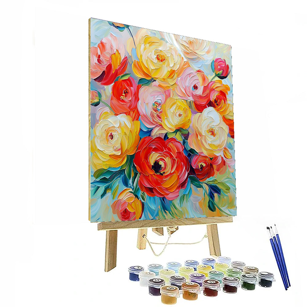 Der Tanz der Blumen, inspiriert von Monet – Malen nach Zahlen-Set zum Selbermachen