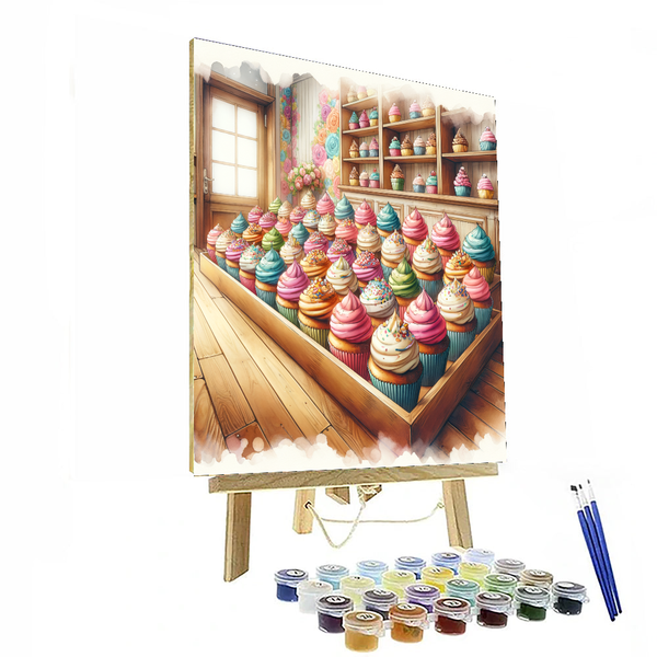 Sweet Cupcake Shop - DIY Painting By Numbers Kit