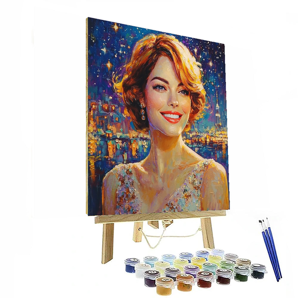 Emma Stone: Charming Radiance in Cinema - DIY Painting By Numbers Kit