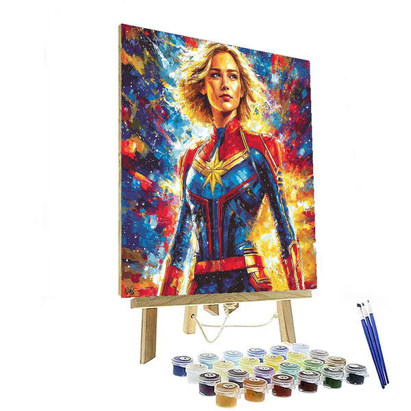 Brie Larson: Captain Marvel's Cosmic Crusader - DIY Painting By Numbers Kit