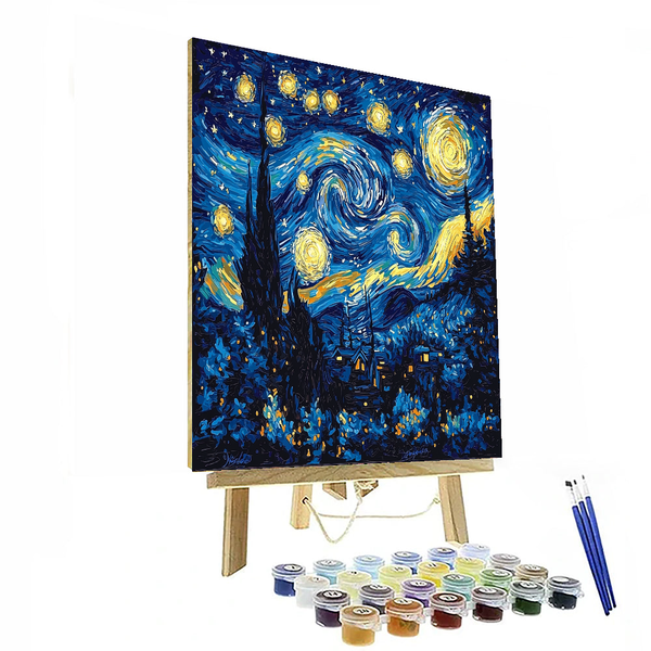 Van Gogh Inspired Starry Forest Night - DIY Painting By Numbers Kit