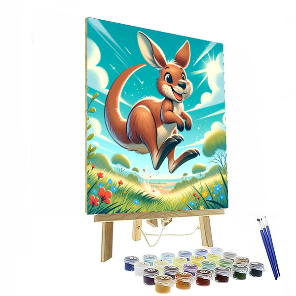 Jolly Kangaroo - DIY Painting By Numbers Kit