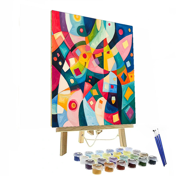 Wassily Kandinsky Inspired Playful Abstract Dance - DIY Painting By Numbers Kit