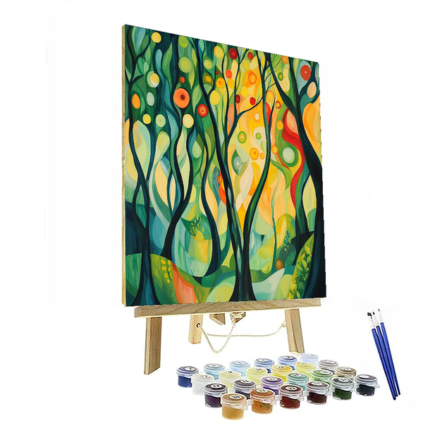 Kandinsky Inspired Abstract Forest Spirits - DIY Painting By Numbers Kit