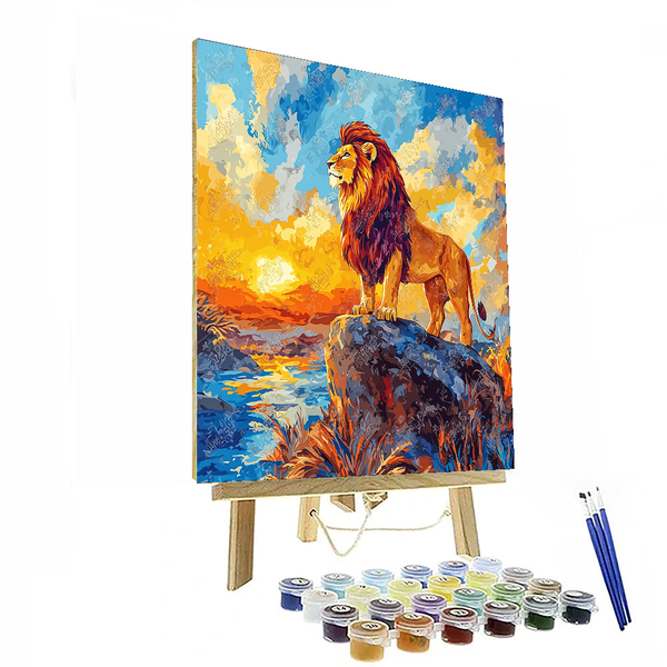 Simba's Kingly Ascent - Disney Inspired DIY Painting By Numbers Kit