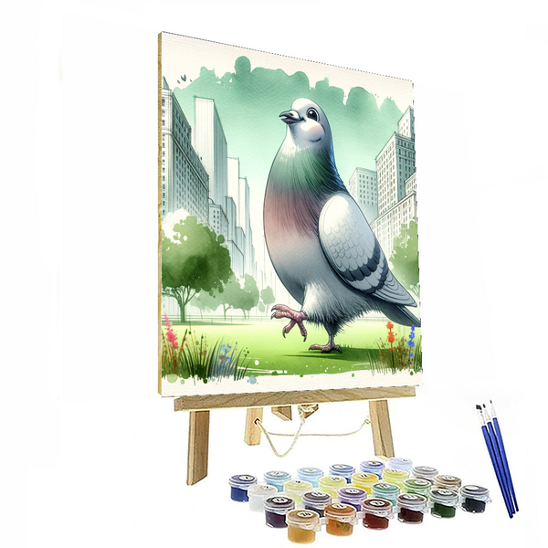 Playful Pigeon - DIY Painting By Numbers Kit