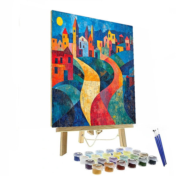 Pablo Picasso Inspired Whimsical Cityscape - DIY Painting By Numbers Kit