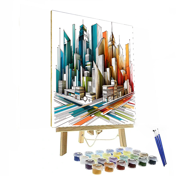 Abstract Urban Skyline - DIY Painting By Numbers Kit